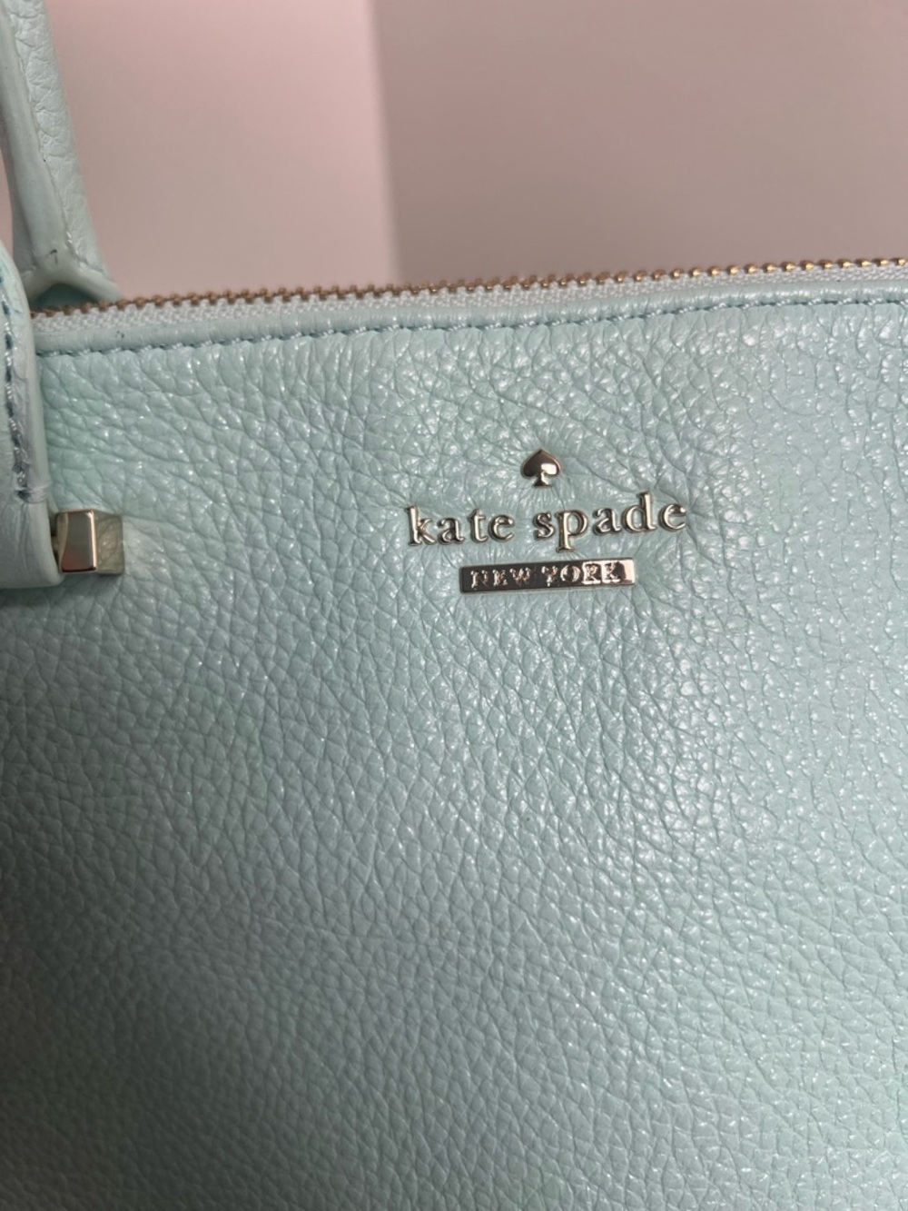 kate spade Spa Blue Pebbled Leather Satchel with Removable Strap - Picture 2 of 8
